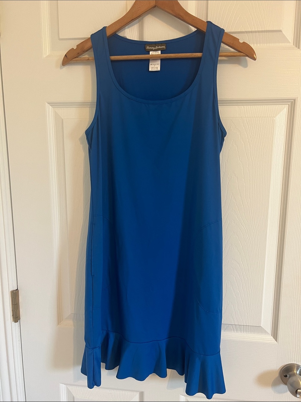 Tommy Bahama Royal Blue Sleeveless Ruffle-Hem Swim Dress